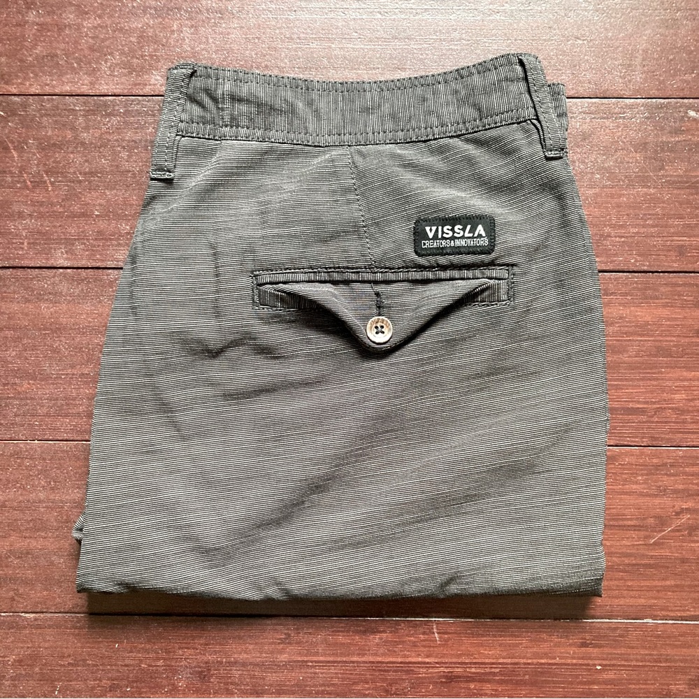 Vissla Mens Size 33 Gray Swim Surf Hybrid Board Shorts Upcycled Poly Cotton